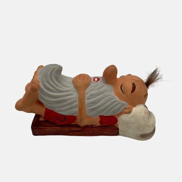 Vintage Dabs Japan Figural Ceramic Bank Old Man w/ Dog Sleeping Retirement Fund - Picture 5 of 7